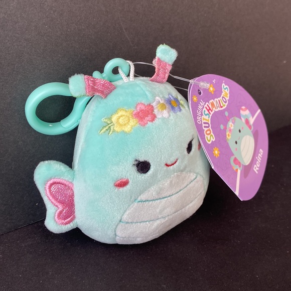 Squishmallows 3.5 inch Easter 2024 CLIP ON Reina The Butterfly With Flowers NEW - Picture 3 of 9